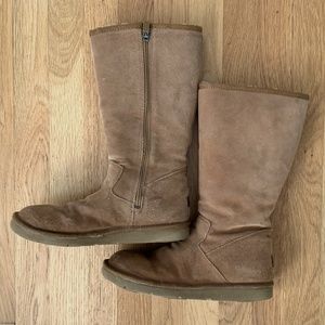 UGG Sunset Tall Boots Side Zip Chestnut